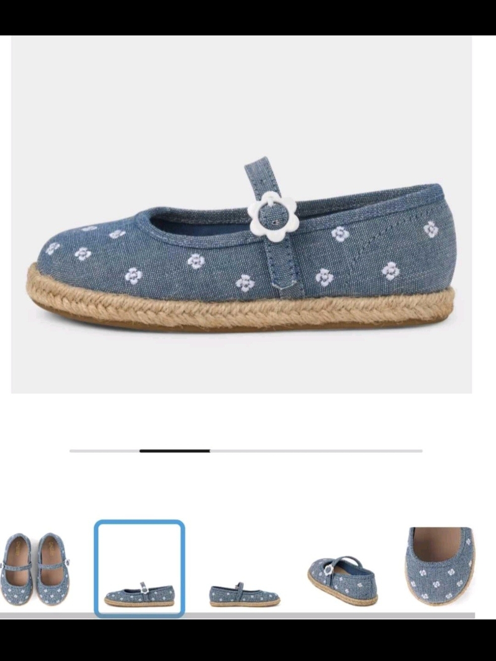 Gymboree Blue Floral Mary Jane Espadrille Slipper